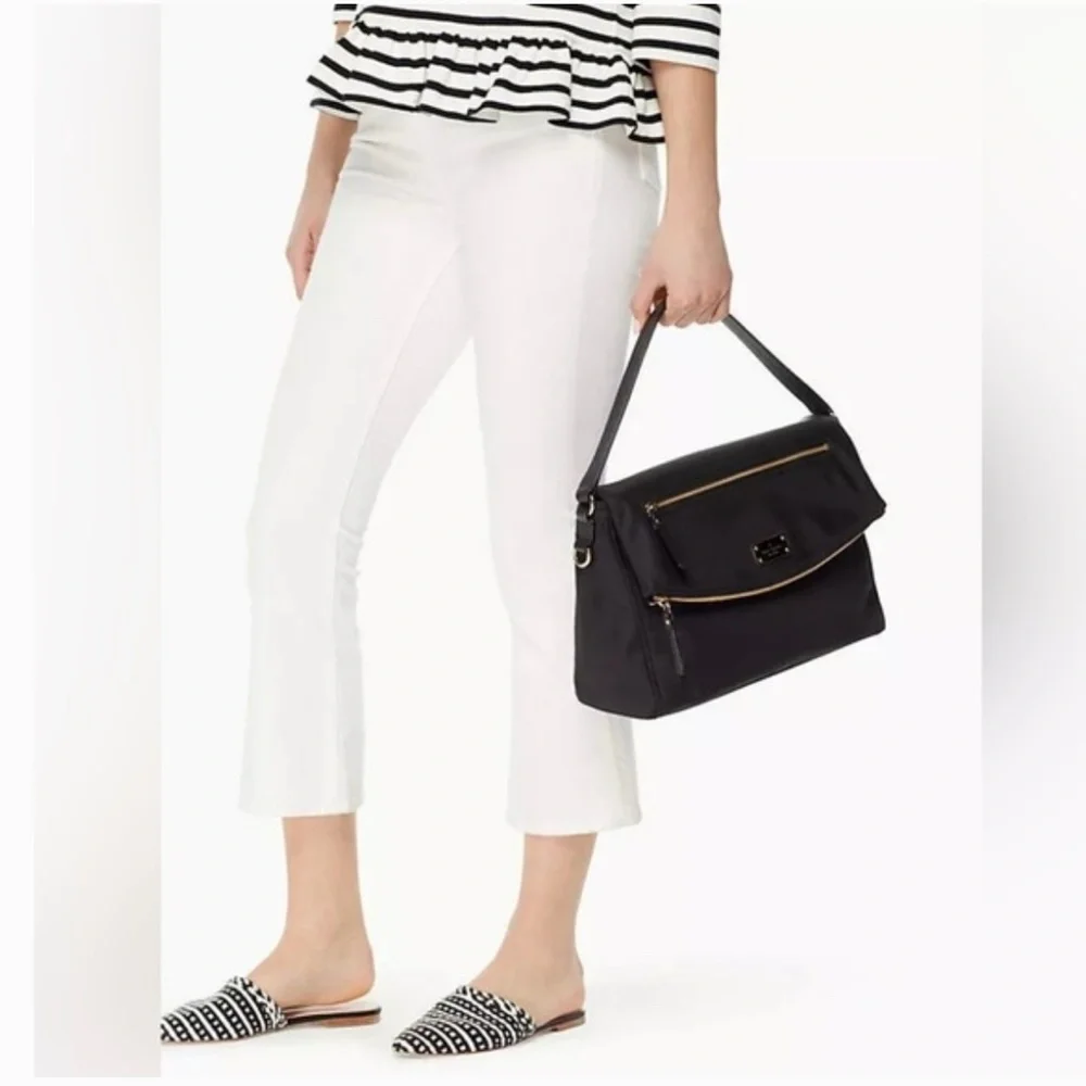 Kate Spade Blake Avenue Lyndon Crossbody Shoulder‎ Bag Purse Black Nylon Logo